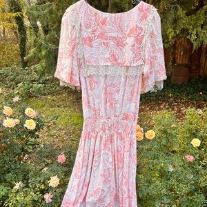Vintage Miss Ashlee pink floral dress